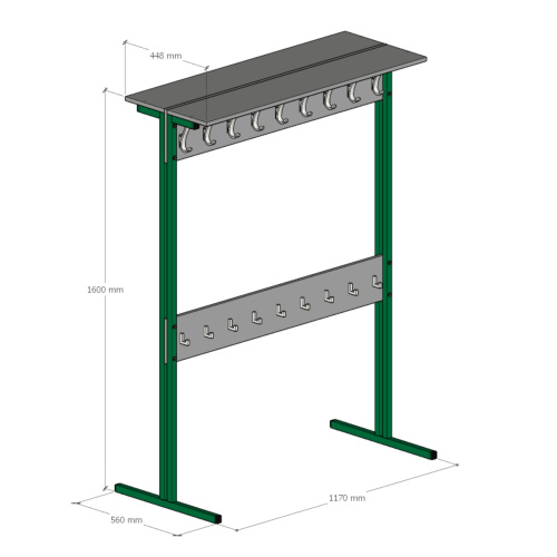 Вешалка напольная двусторонняя на 18 мест в Самаре